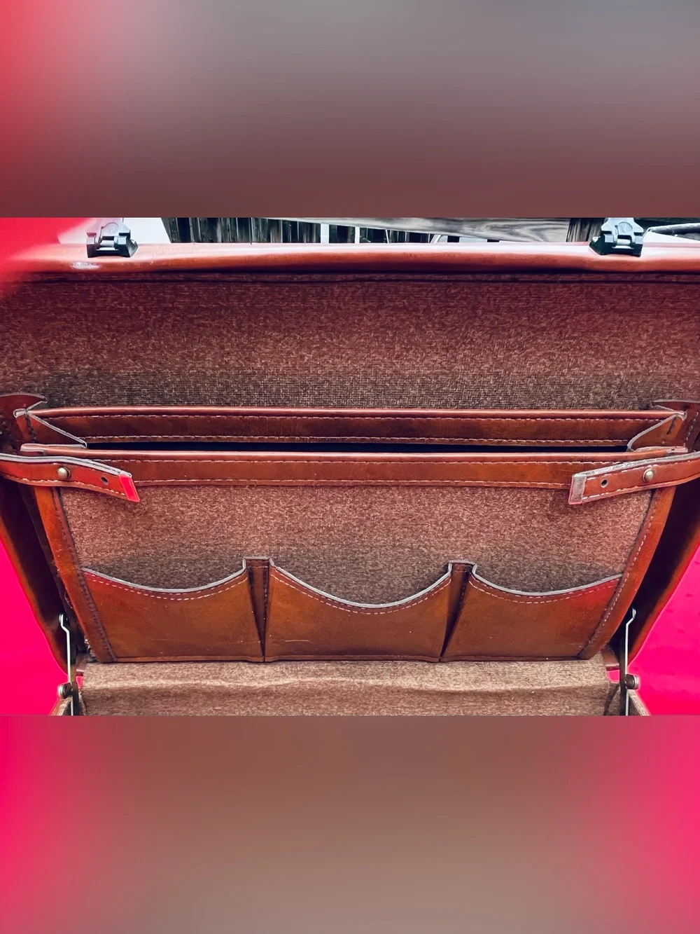 Authentic Emilio Pucci Leather Vintage Briefcase